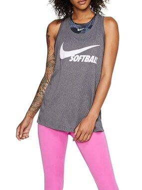 Nike Dri-FIT Softball Racerback Tank Top Gray Heather Women’s XS